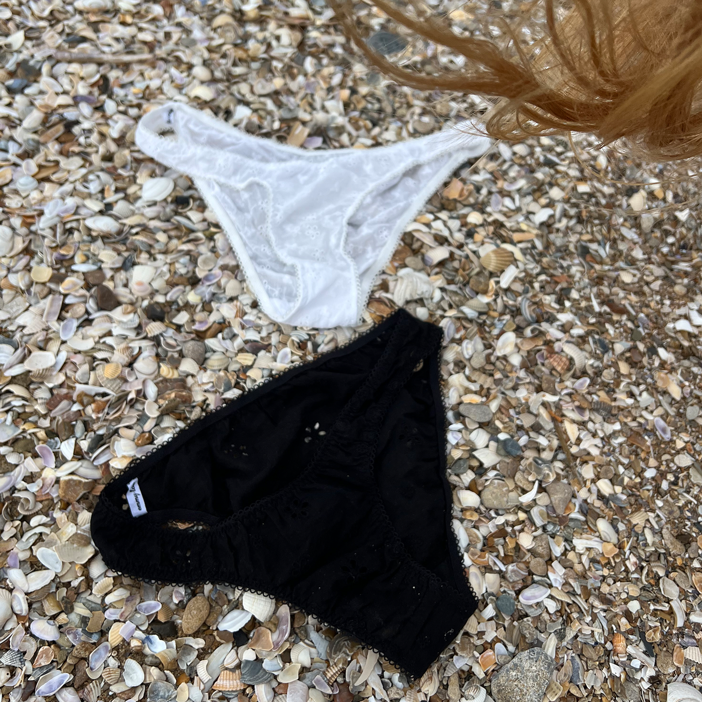 brief in black eyelet